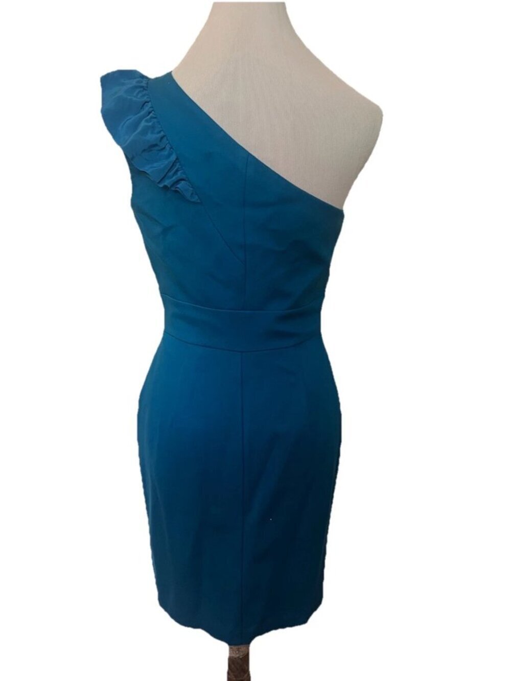 Trina Turk Cocktail Party One Shoulder Dress w/ pockets Blue - US 4 - Picture 4 of 6